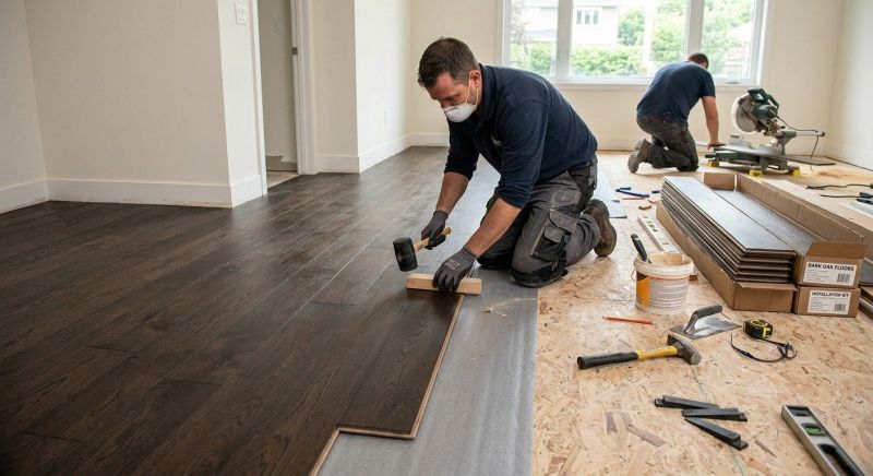 Dark Wood Floor Installation in Gilbert, AZ